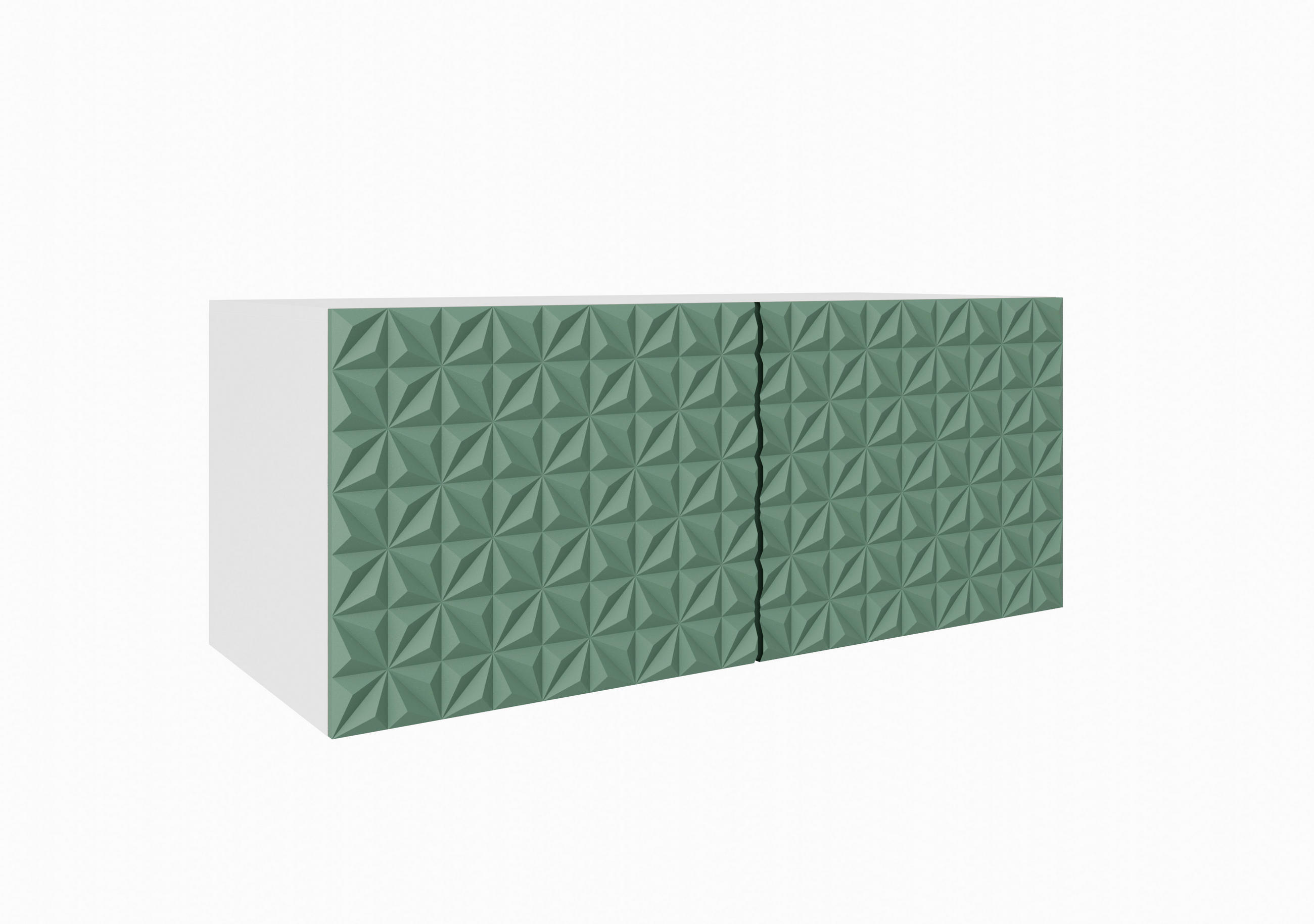 Meblini Tv-Schrank Weiß, Grün 100x115x40 cm