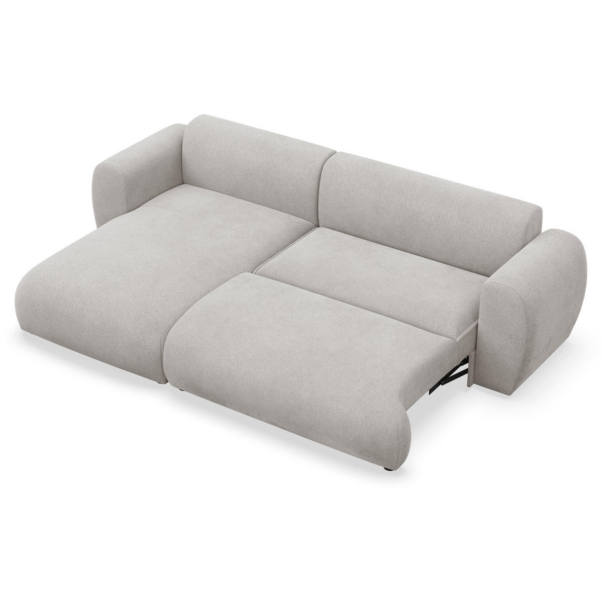 ECKSOFA Emia Hellgrau links - Hellgrau/Schwarz, Kunststoff/Textil (262/156cm) - Selsey