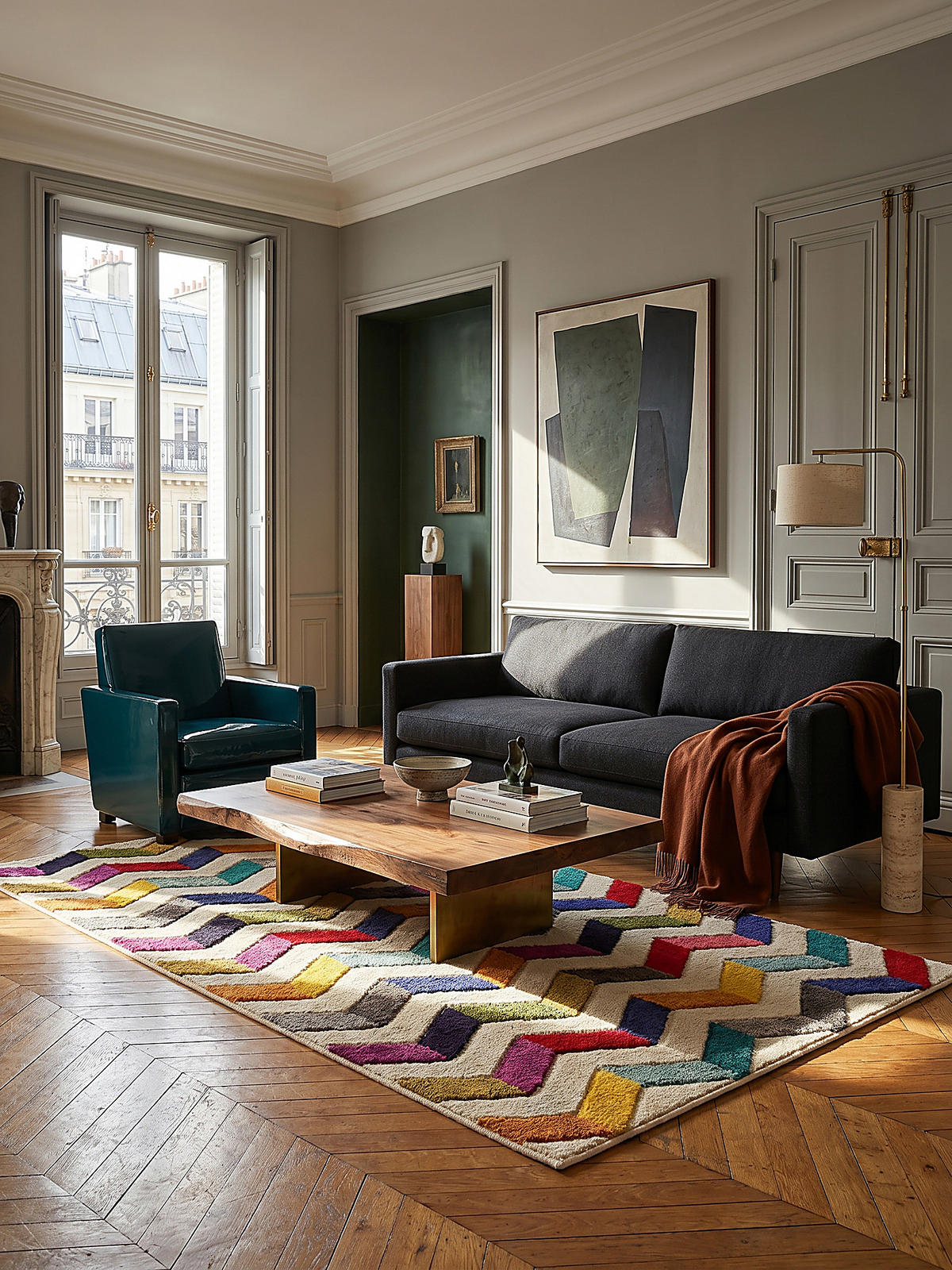 TEPPICH MEON, geometrisch, Bunt, 120 x 170 cm - Multicolor, Textil (170/120cm) - KADIMA DESIGN