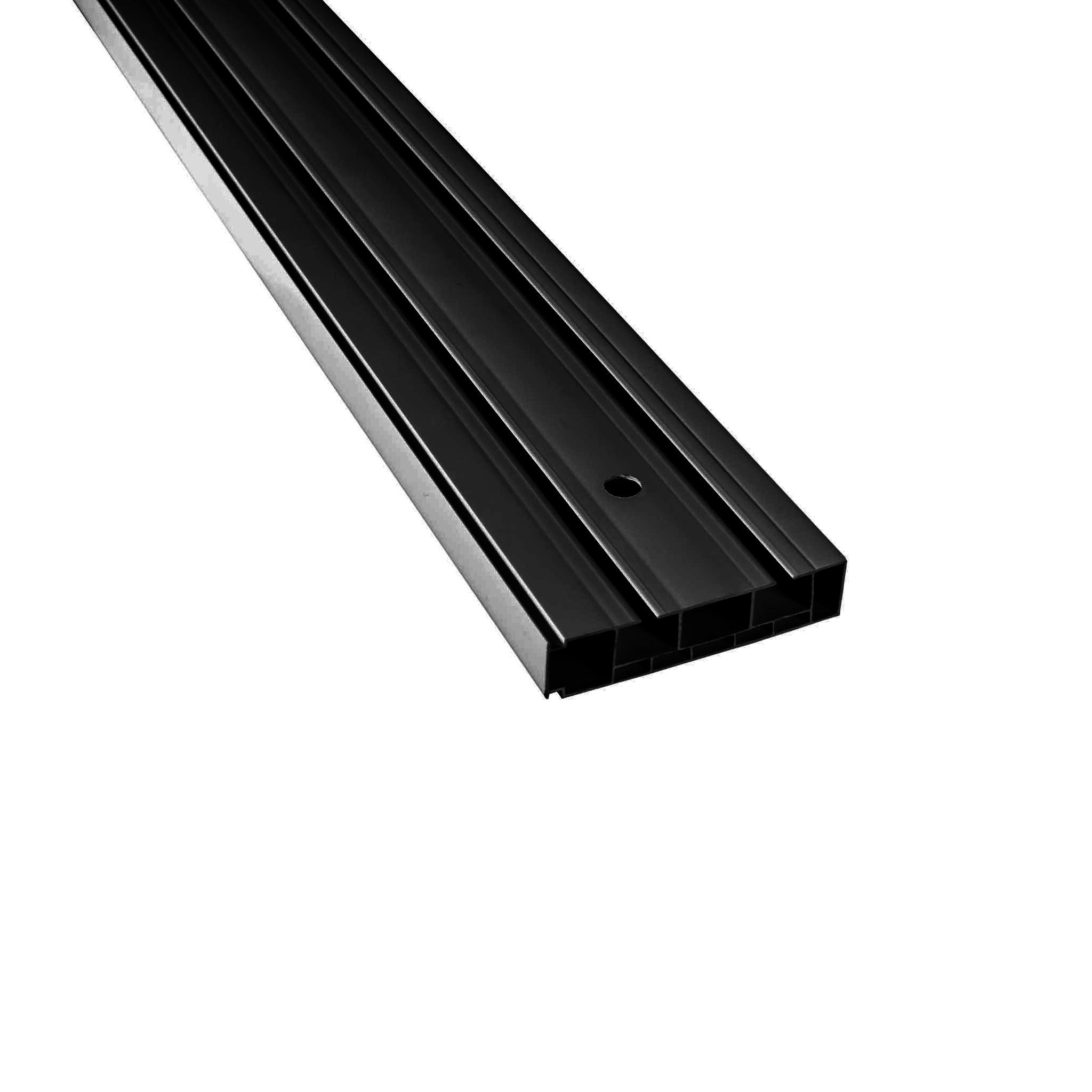 VORHANGSCHIENE SH, 2-läufig, 240 cm, schwarz - Schwarz, Kunststoff (7.5/1.7/240cm) - SN Deco