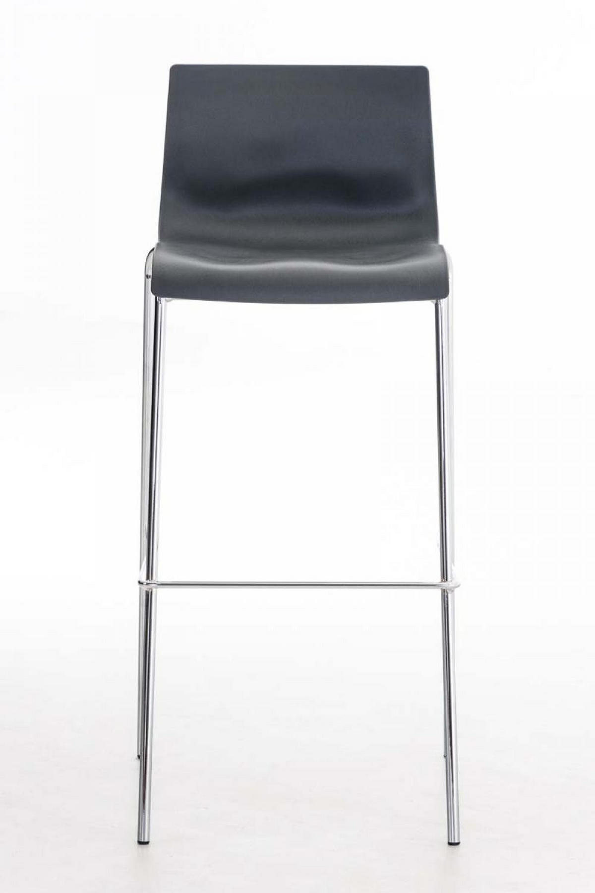 BARHOCKER 2er Set Kunststoff grau - Chromfarben/Grau, Kunststoff/Metall (43/100/48cm) - CLP