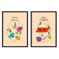 POSTER Set Mit 2 Minimalistische Büsten A3 Schwarzer Rahmen - Schwarz, Papier (29.7/5/42cm) - Nacnic