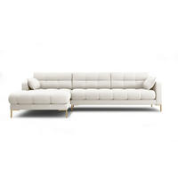 ECKSOFA links Mamaia aus strukturiertem Stoff leichtes beige 5 Sitzplätze - Creme, Textil (185/293cm) - Micadoni