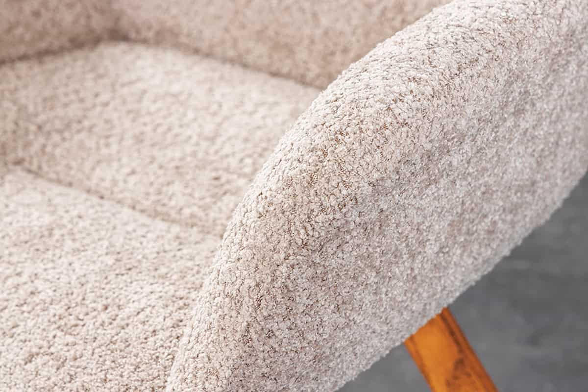 STUHL BALTIC Bouclé Beige 85 cm - Beige/Creme, Holz/Textil (61/85/63cm) - riess-ambiente