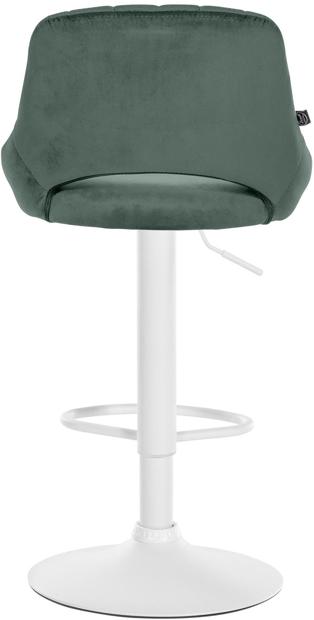 BARHOCKER Milos Samt weiß grün - Weiß/Grün, Textil/Metall (47/106/48cm) - TPFLiving