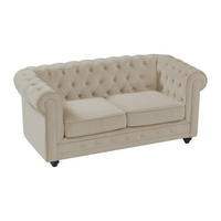 SOFA 2-Sitzer - Samt - Beige - CHESTERFIELD - Beige, Textil (88/72/168cm) - Vente-Unique
