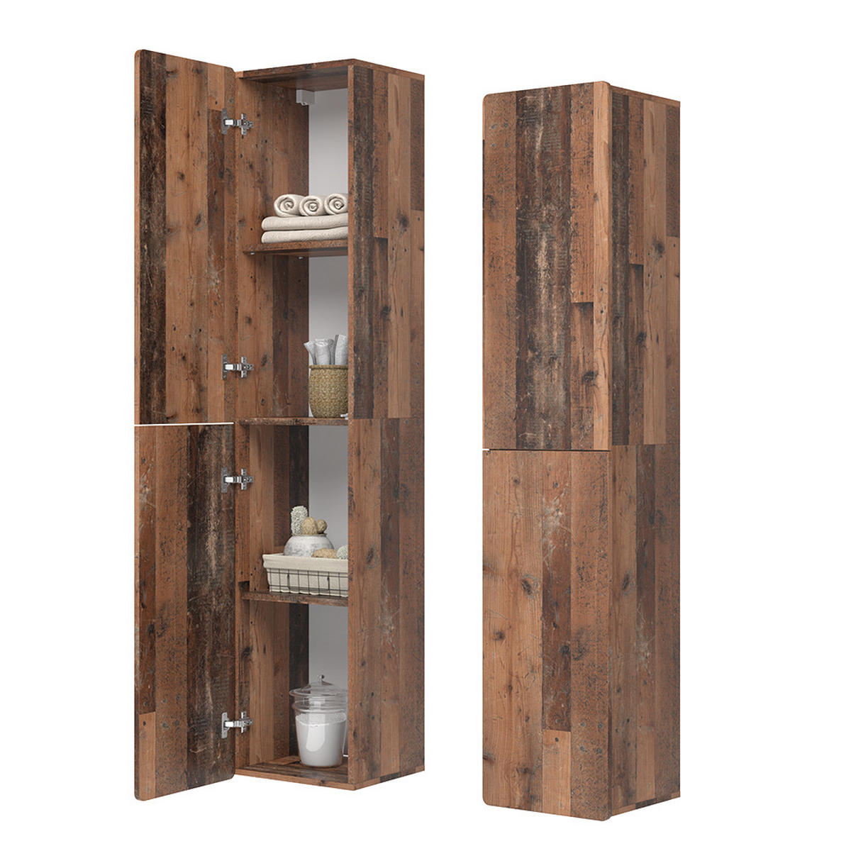 HOCHSCHRANK Izan Oldstyle 36.6 x 171.6 cm - Braun, Holzwerkstoff (36.6/171.6/33.2cm) - Vicco