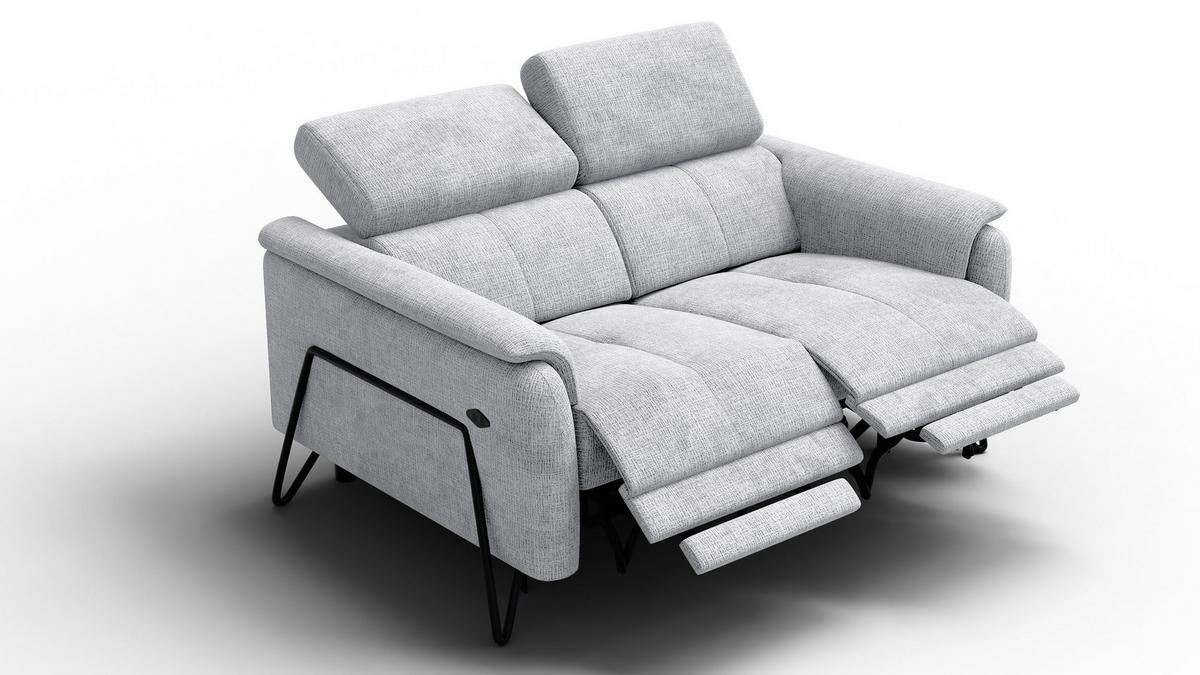 RELAXSOFA RODEN 2-Sitzer, hellgrau - Hellgrau, Holz/Textil (152/82/103cm) - Courtois Laville