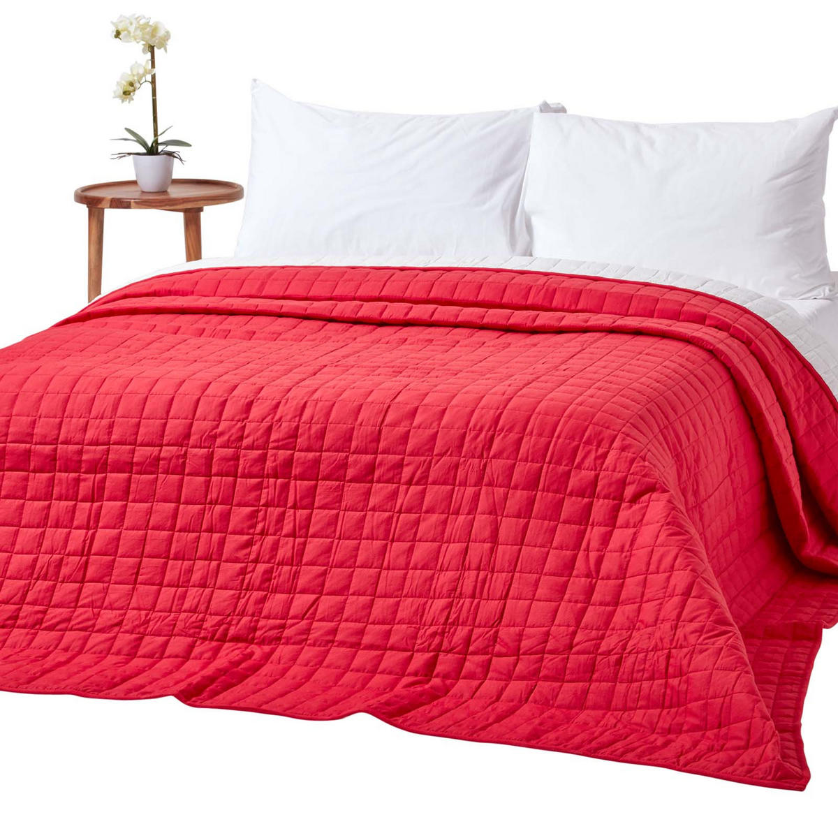 TAGESDECKE gesteppt mit Wende-Design, 150/200 cm - Rot, Textil (150/200cm) - Homescapes