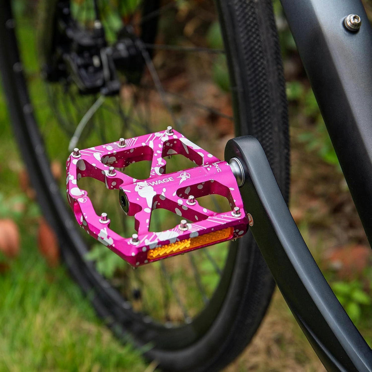 FAHRRADPEDALE Pink mit Reflektoren und 3 Lagern - Pink, Metall (11.8/1.5/10.1cm)