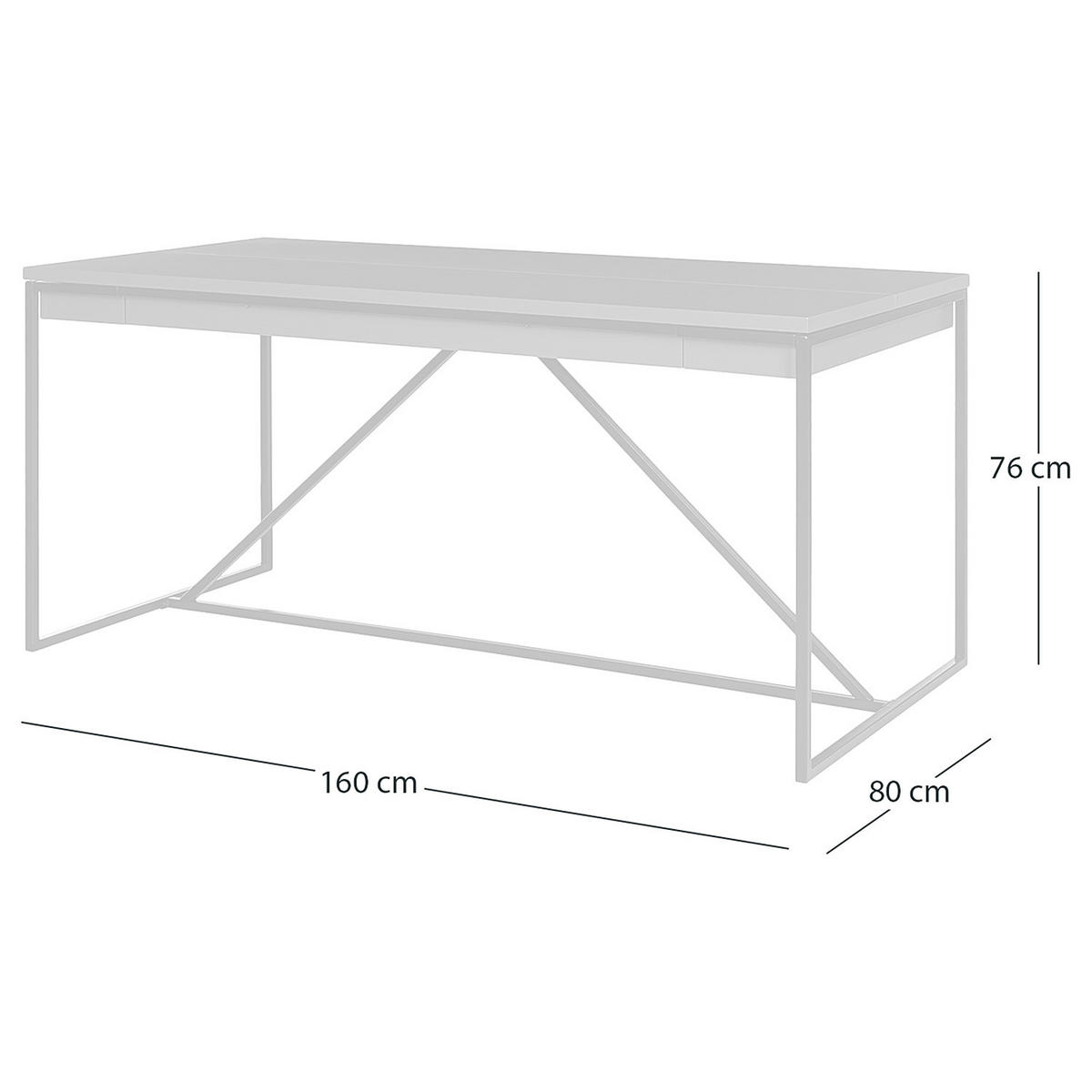 MULTIFUNKTIONSTISCH - Holzwerkstoff / Metall - Dunkelgrau, Holzwerkstoff/Metall (80/160/76cm) - home24