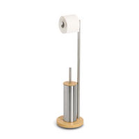 TOILETTENPAPIERHALTER Orvo Bambus/Edelstahl - Grau, Metall (19/72.5/19cm) - ZELLER