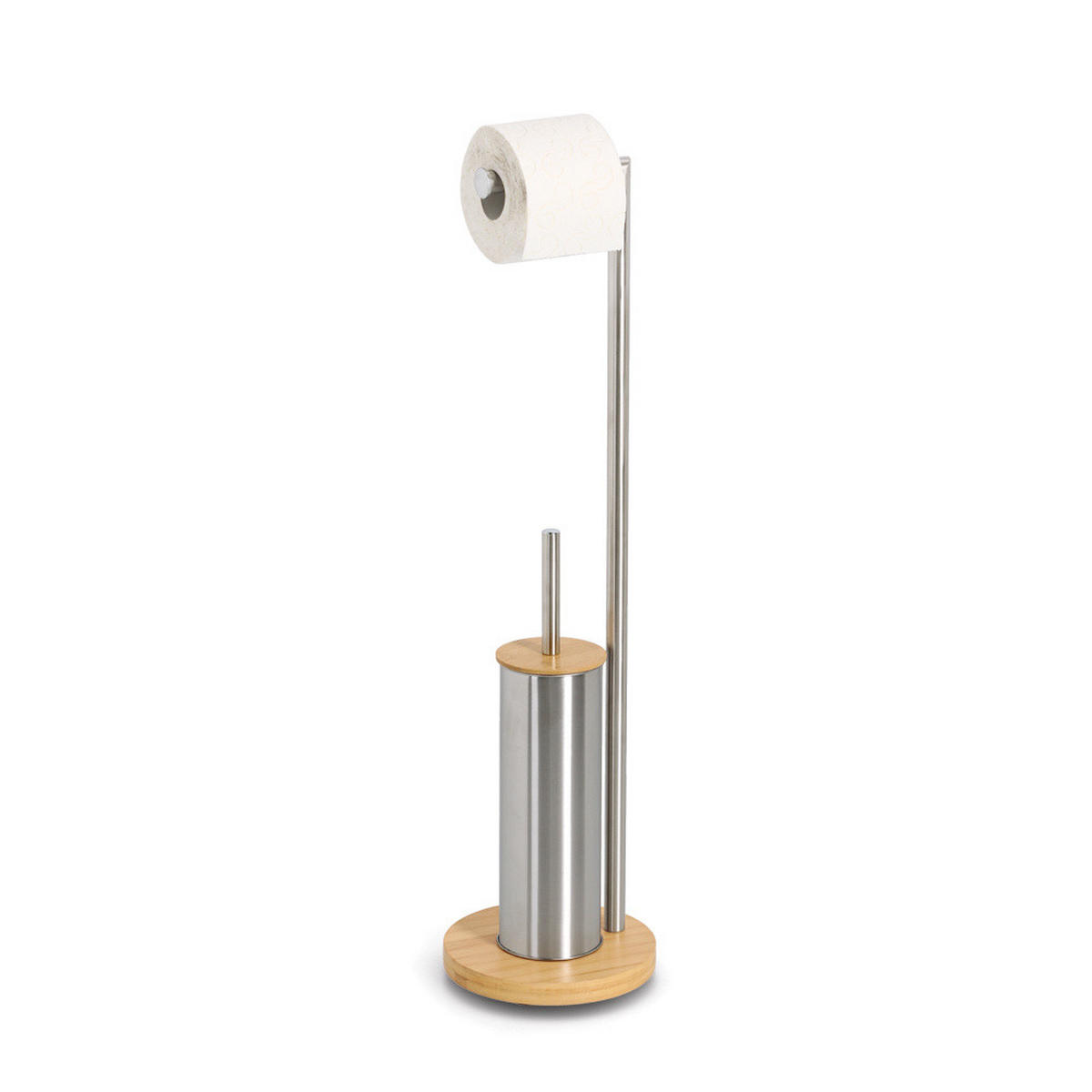 TOILETTENPAPIERHALTER Orvo Bambus/Edelstahl - Grau, Metall (19/72.5/19cm) - ZELLER
