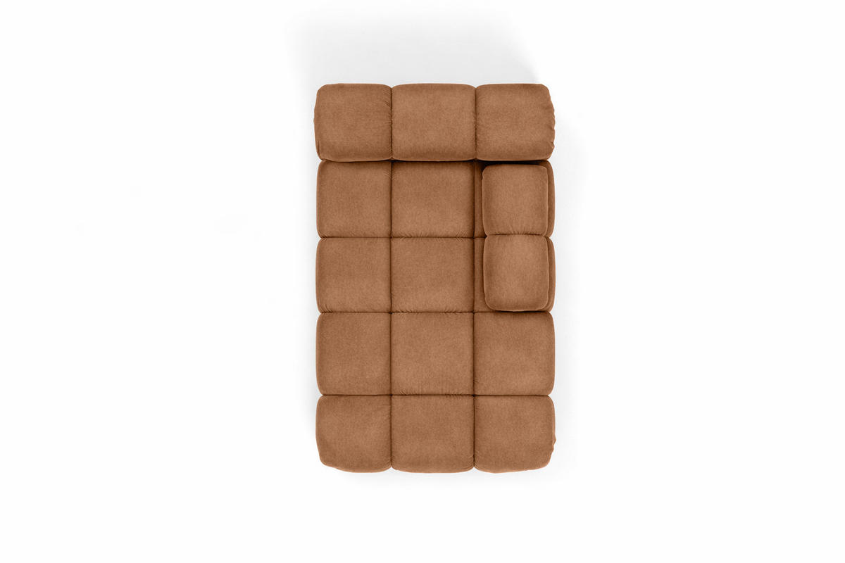CHAISELONGUE Modular, Veloursstoff Salvador, Dunkelbeige, Rechts, Selia - Beige, Holz (95/70/160cm) - Kaiser Möbel