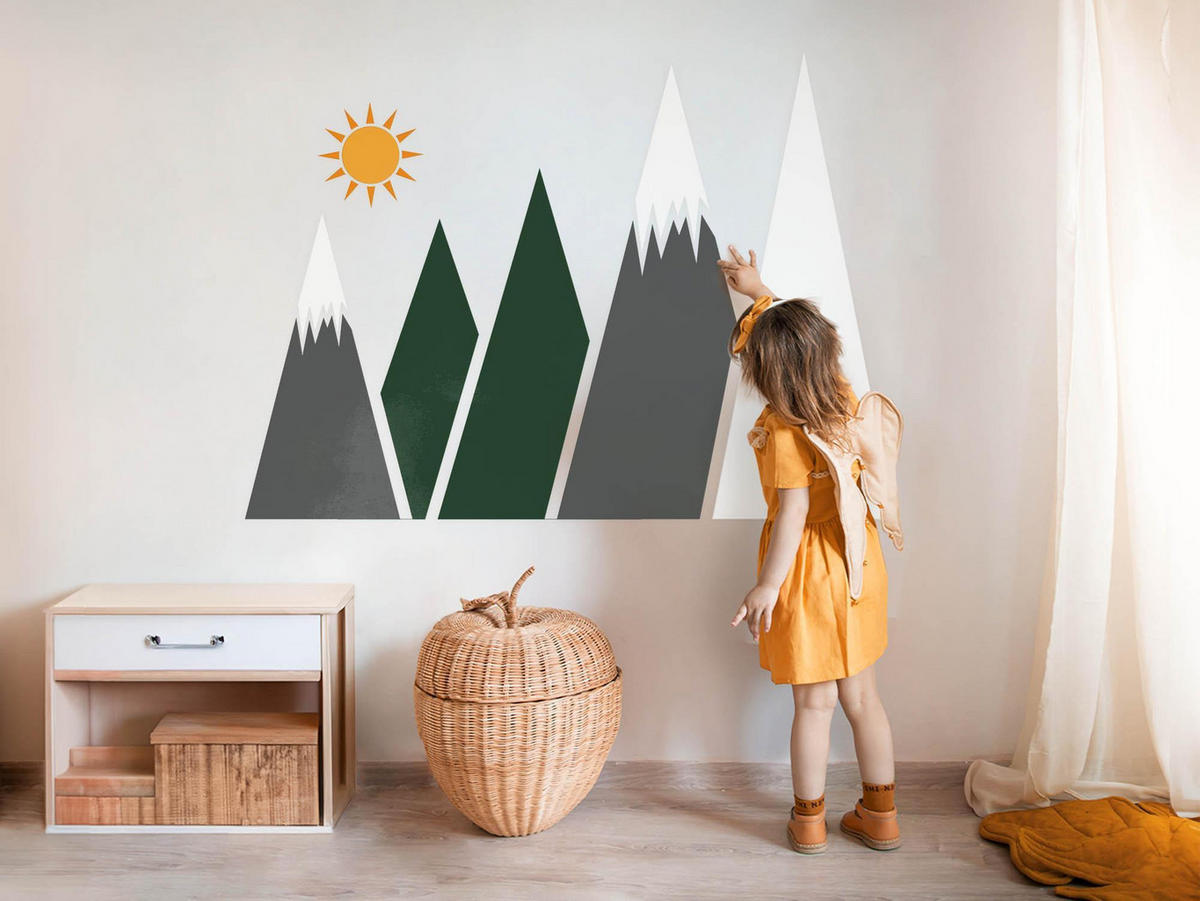 WANDAUFKLEBER 80x129cm - Gebirge - Multicolor, Kunststoff (80/129/0.1cm) - Wallfluent