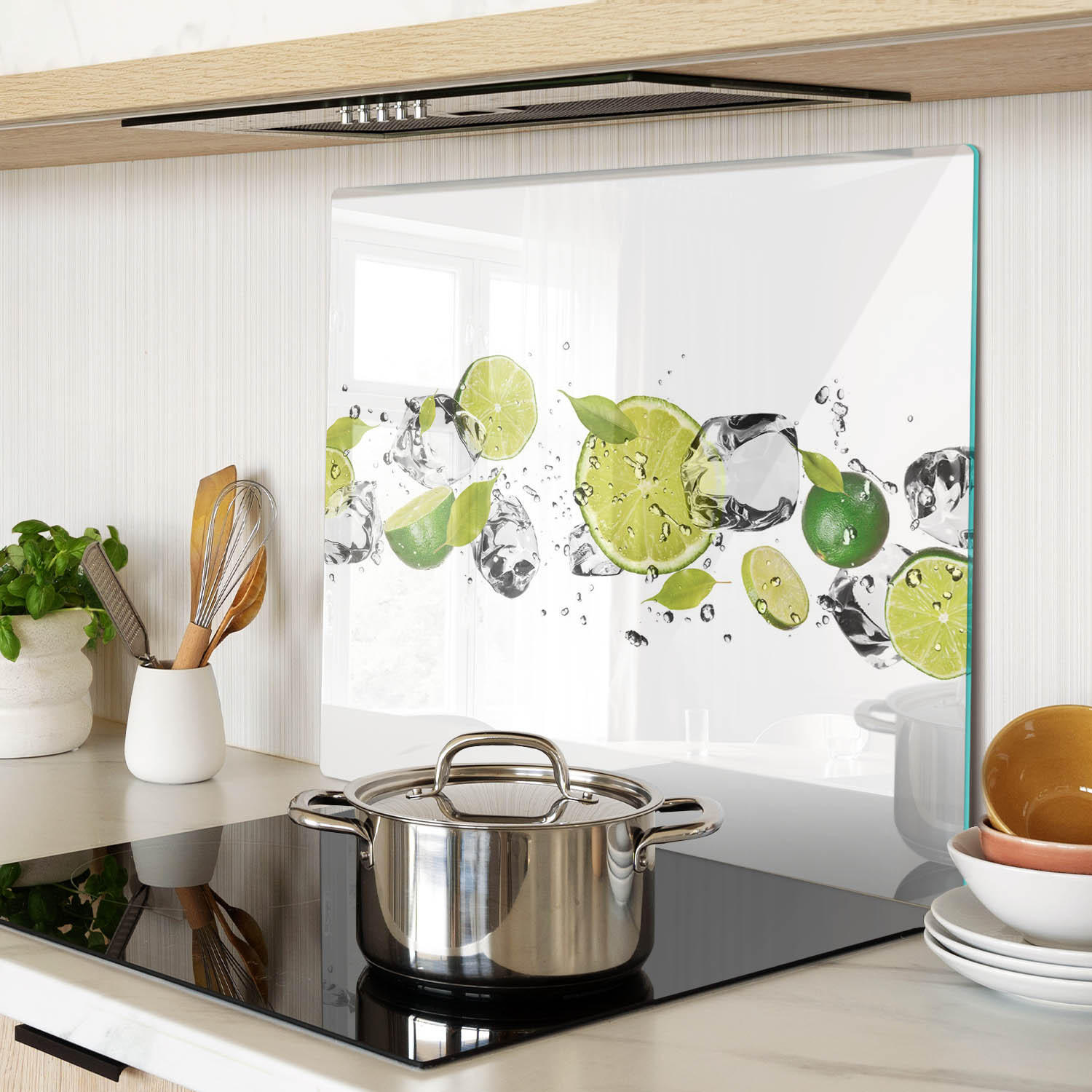 GLASPLATTE 60x52 cm Kalk und Wasser - Grün, Glas (60/0.4/52cm) - TULUP
