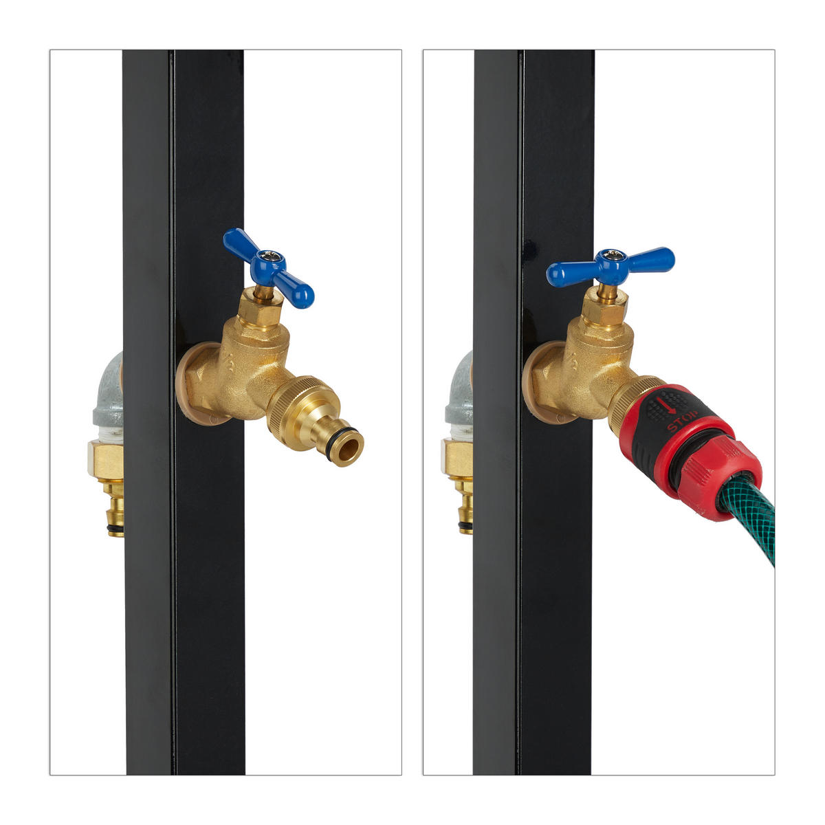 ZAPFSTELLE - Schwarz, Metall (33/107.5/18cm) - Relaxdays