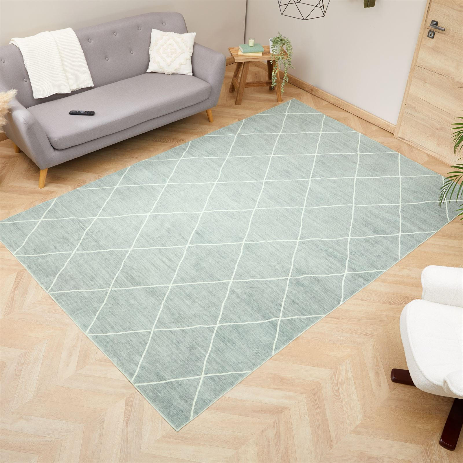 TEPPICH RHOMB - Jadegrün, Textil (200/300cm) - IDIMEX