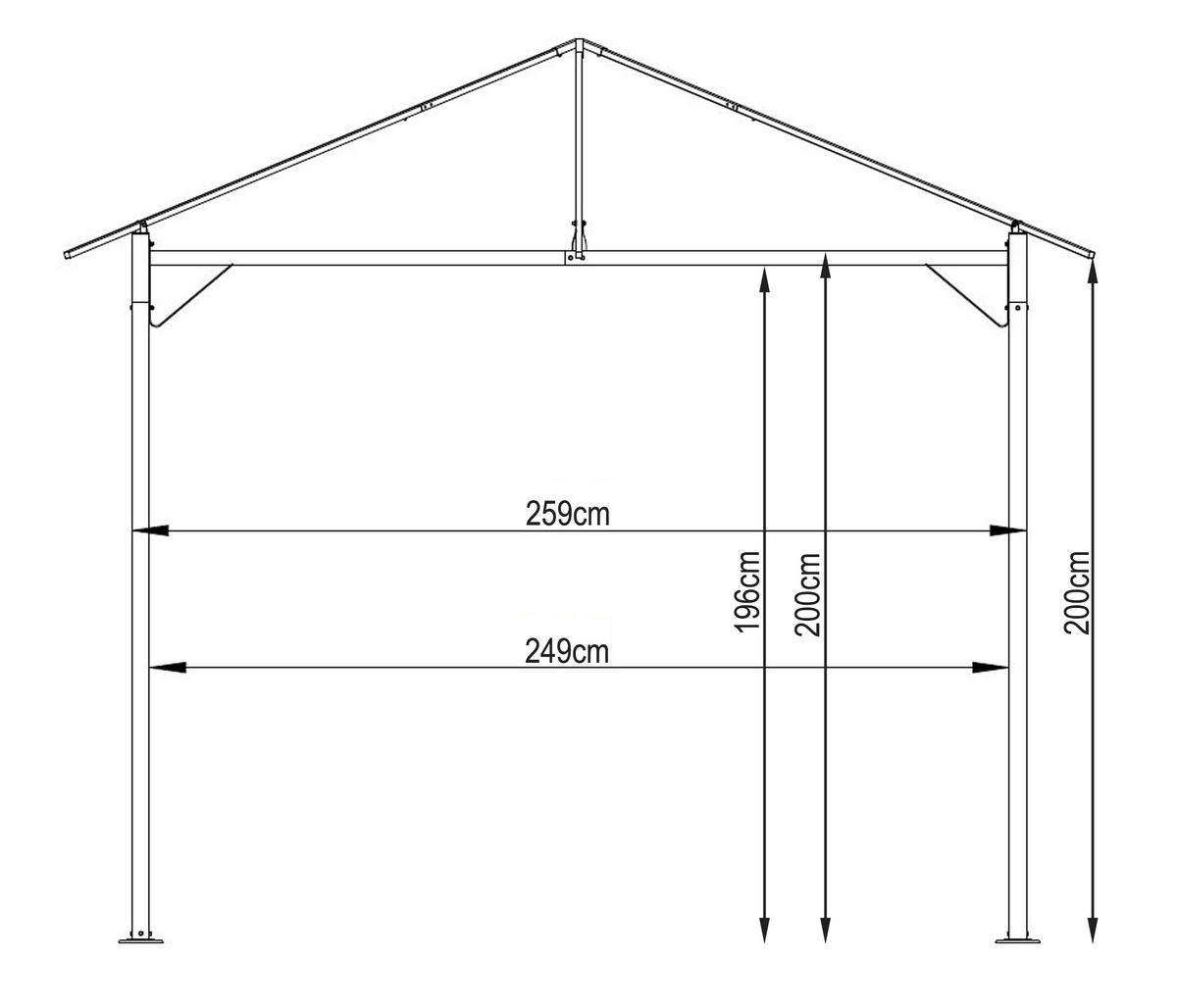 PAVILLON Nizza 3x4m Taupe - Taupe, Metall (300/263/400cm) - QUICK STAR
