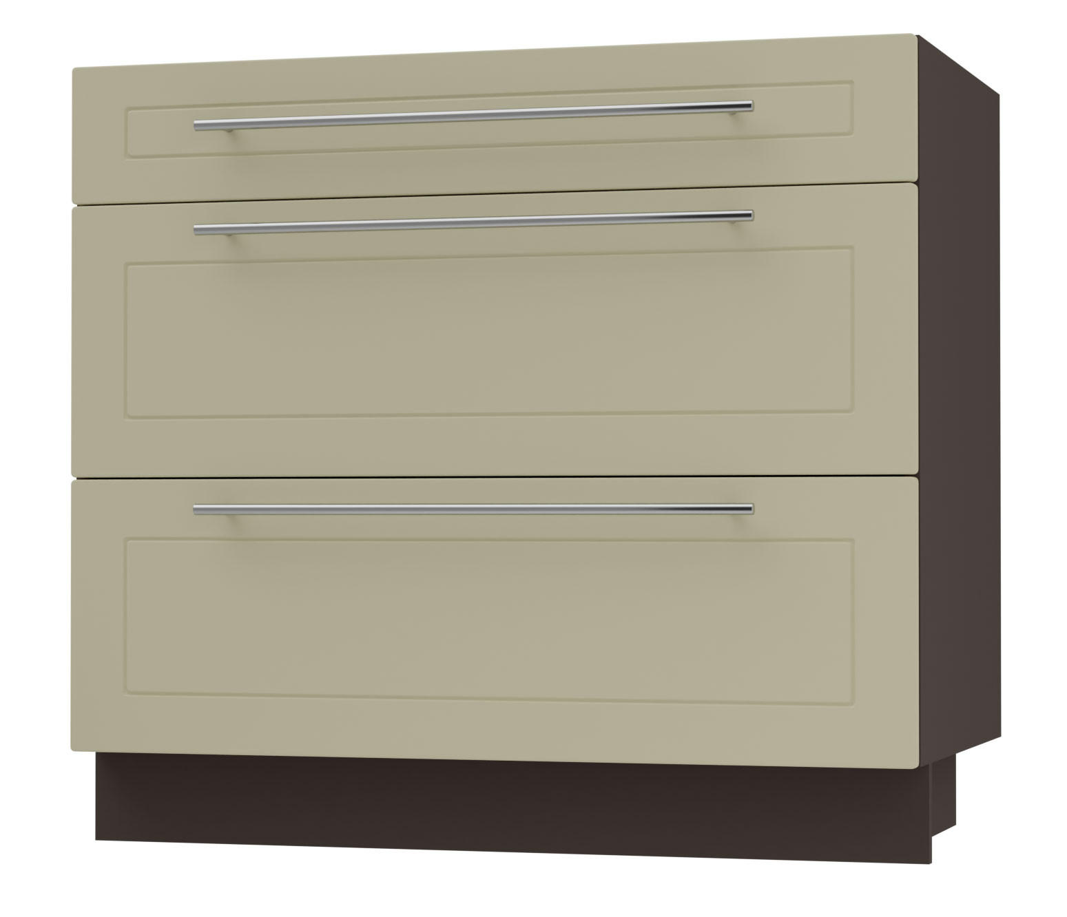 Feldmann-Wohnen Schubladenunterschrank Creme, Dunkelgrau 90x82x50 cm