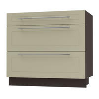 SCHUBLADENUNTERSCHRANK Kvantum D3A/90 90 / 50 / 82cm - Dunkelgrau/Creme, Holz/Holzwerkstoff (90/82/50cm) - Feldmann-Wohnen
