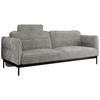 SOFA SALENTO Hellgrau Cord - Hellgrau/Schwarz, Textil/Metall (221/82/101cm) - MKS