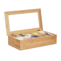 TEEBOX - Hellbraun, Holz/Holzwerkstoff (36.5/9/20cm) - Relaxdays