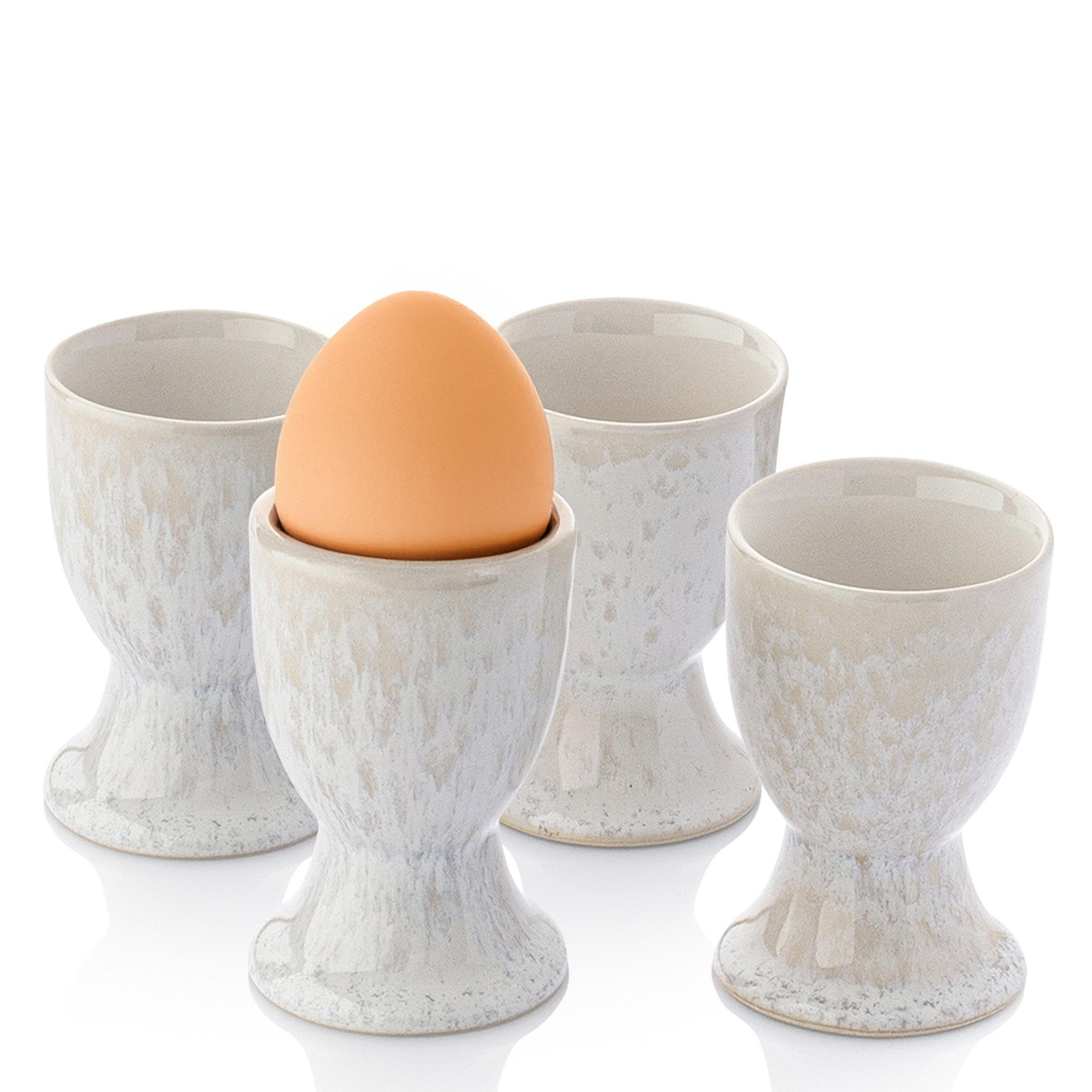 EIERBECHER SET KORFU - 4 teilig aus Steingut - Creme, Stein (4.5/7/4.5cm) - Sänger