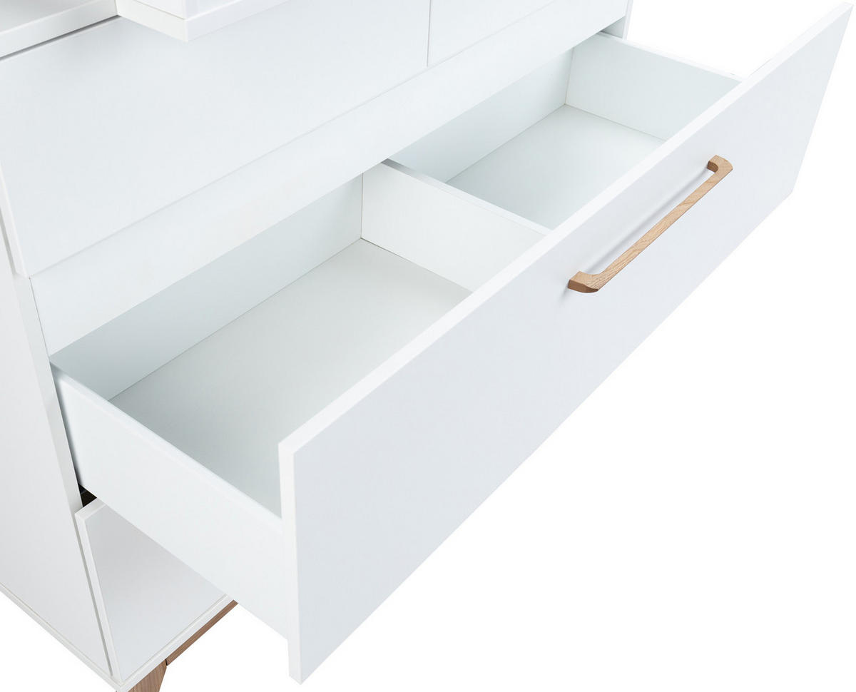 WICKELKOMMODE LINA Soft-Close / Push-to-open - Walnussfarben/Weiß, Holz/Holzwerkstoff (115/96/77cm) - arthur berndt