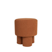 SITZHOCKER Marcos Pouf/ Bouclé Rot/ Braun - Rostfarben/Rot, Textil (40/44/40cm) - Drawer