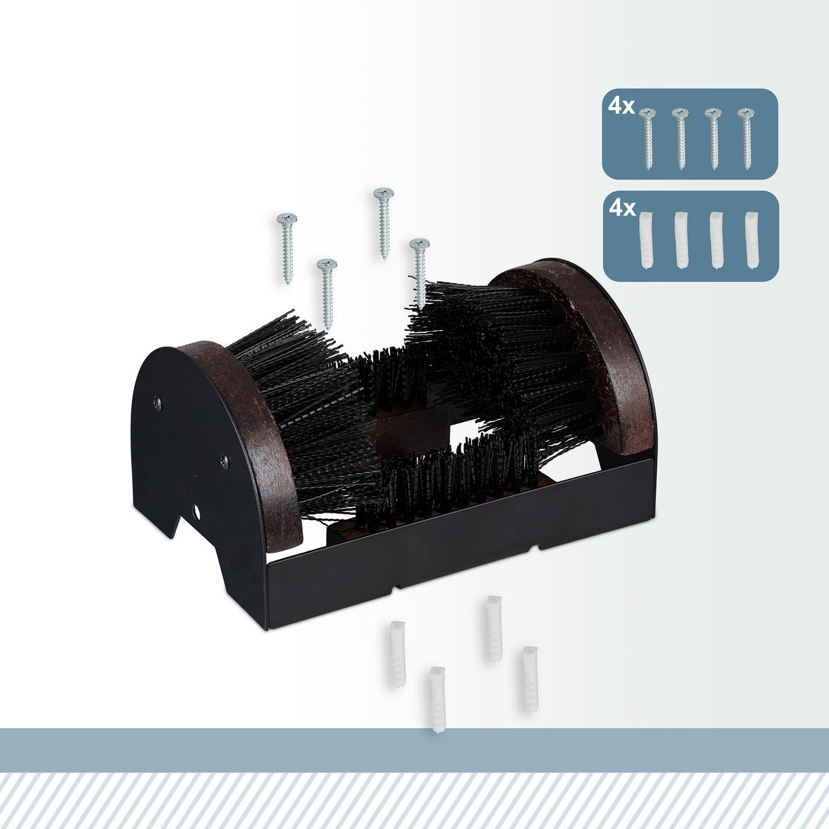 SCHUHABSTREIFER - Schwarz, Holz/Kunststoff (46.5/12/15.5cm) - Relaxdays