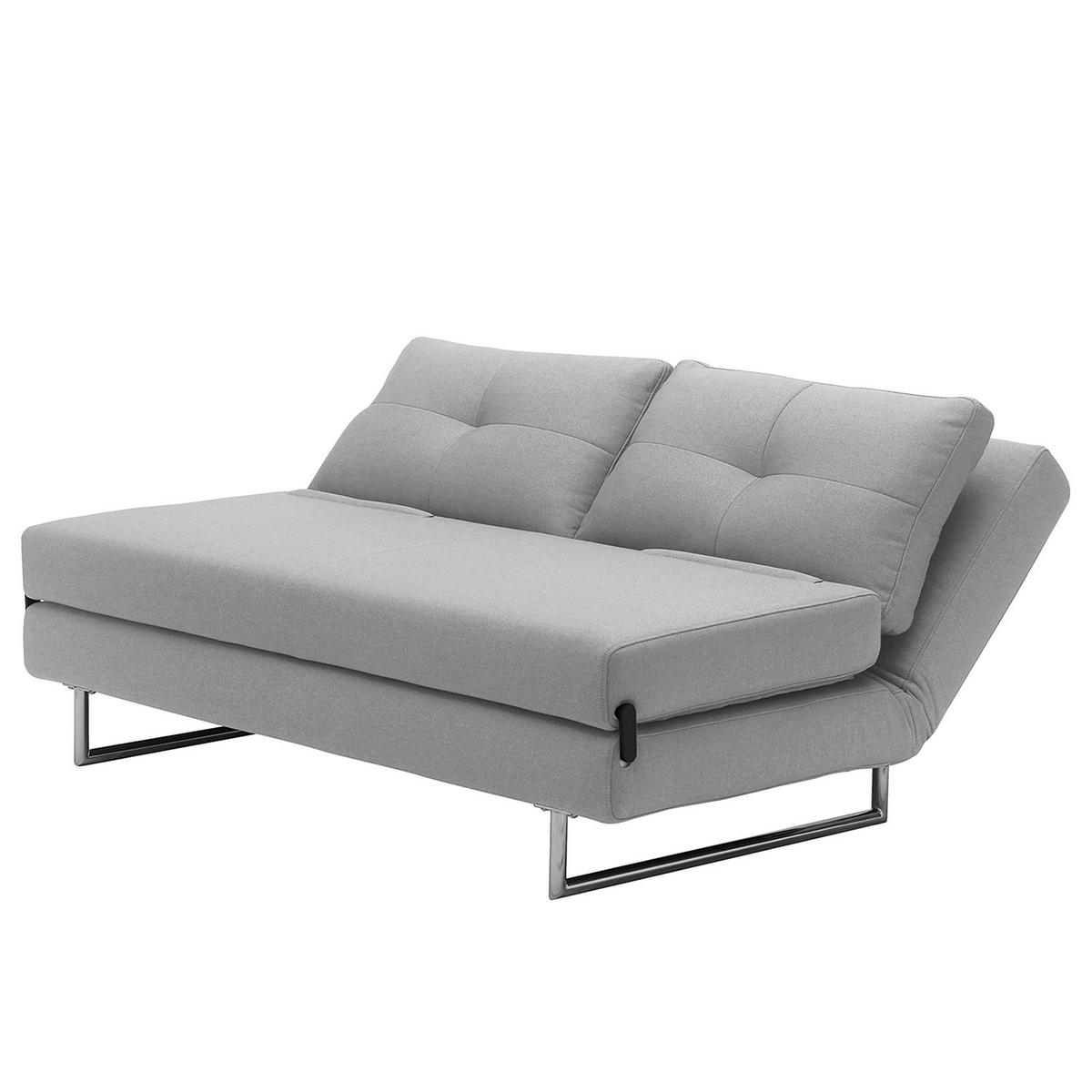 SCHLAFSOFA - Webstoff - Chromfarben/Hellgrau, Textil/Metall (150/85/88cm) - home24