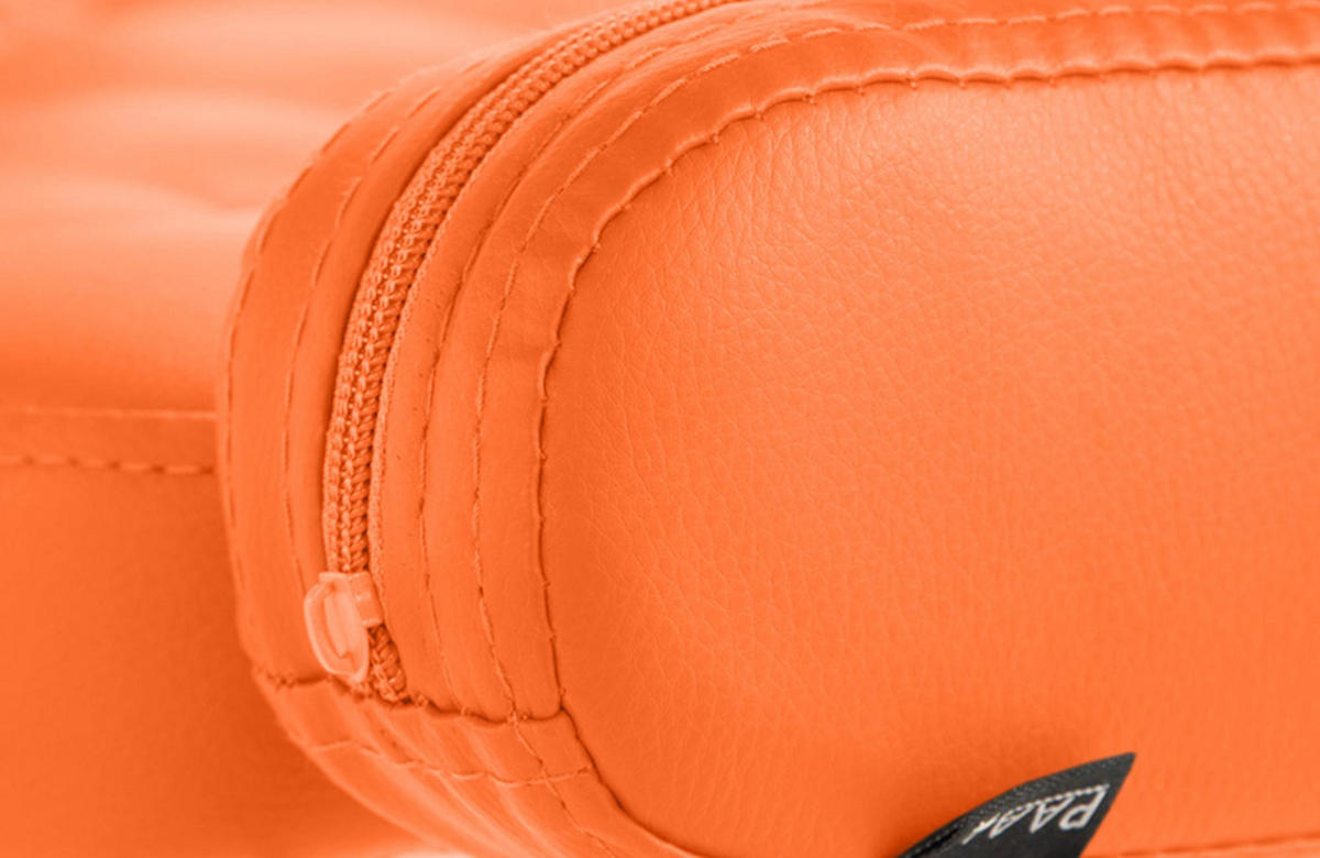 BARHOCKER Lederlook orange - Chromfarben/Orange, Textil/Metall (62/103/55cm) - CLP
