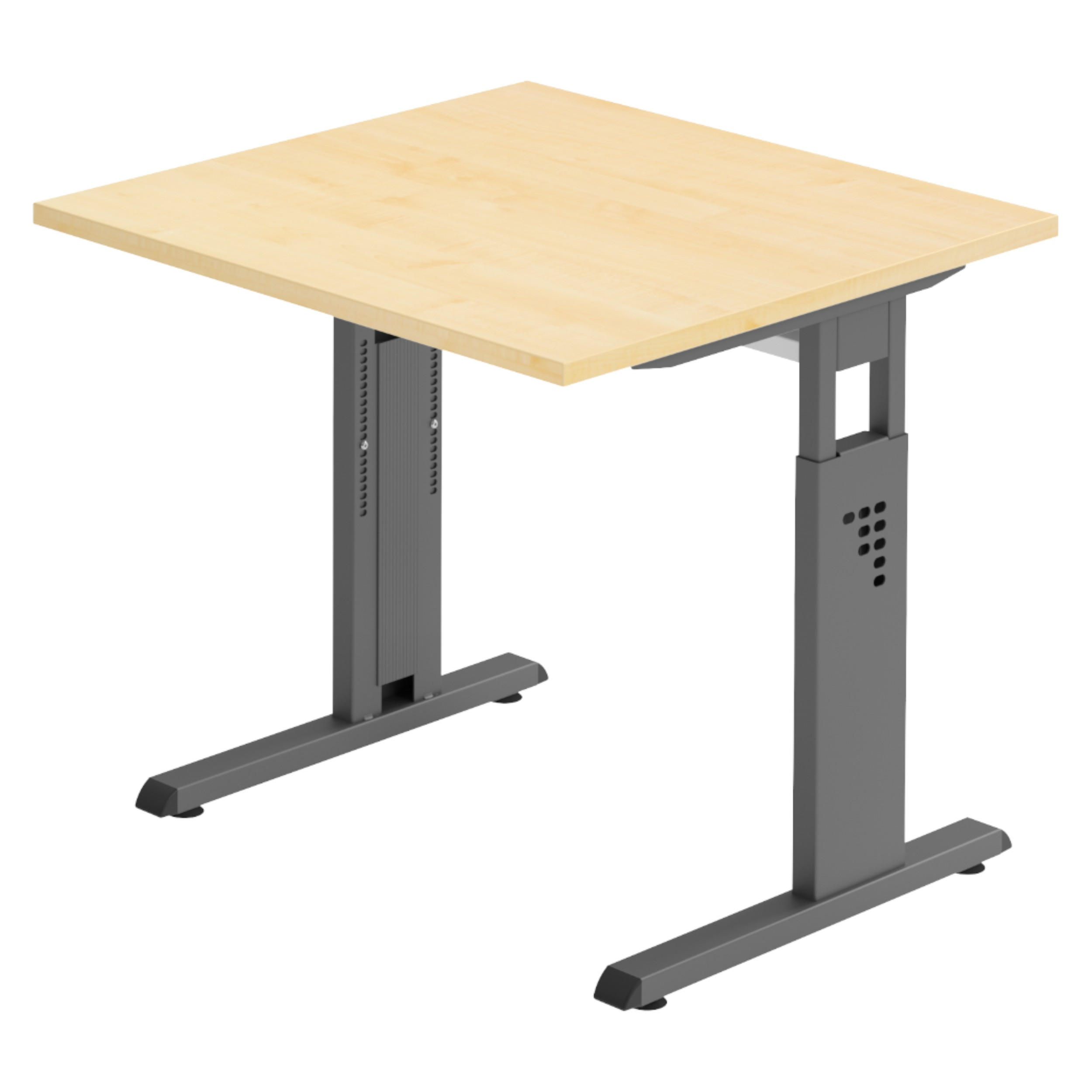SCHREIBTISCH Serie-O 80/80/74 cm in Ahornfarben/Graphitfarben - Ahornfarben/Graphitfarben, Holzwerkstoff (80/80/74cm) - bümö