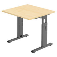 SCHREIBTISCH Serie-O 80/80/74 cm in Ahornfarben/Graphitfarben - Ahornfarben/Graphitfarben, Holzwerkstoff (80/80/74cm) - bümö