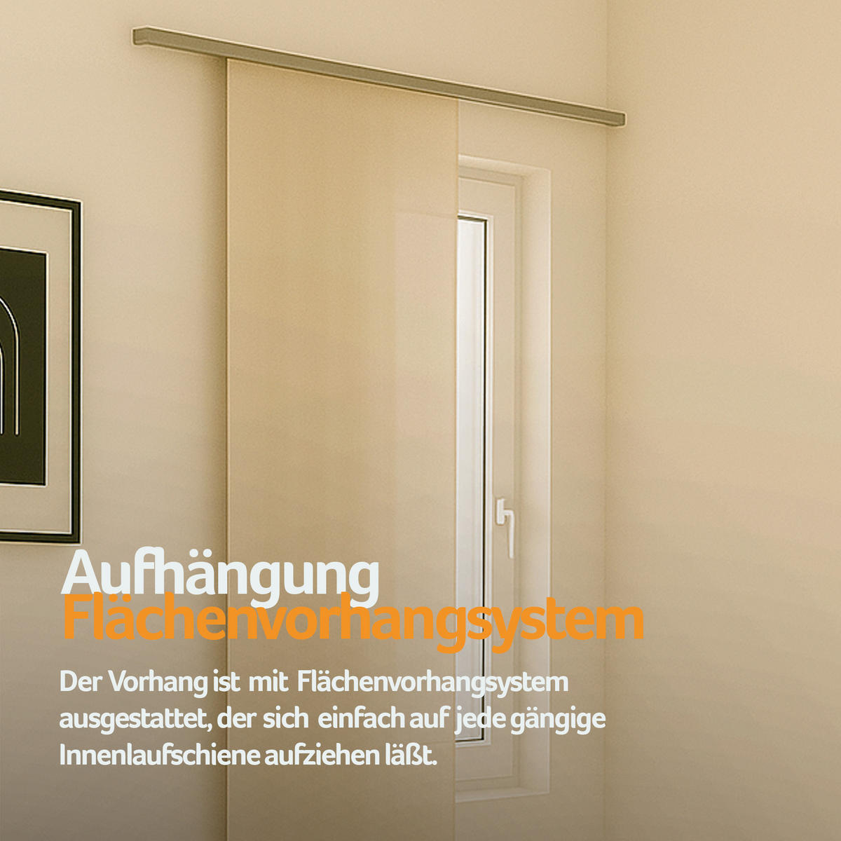 FLÄCHENVORHANG blickdicht 60x245 cm Beige mit Technik - Beige, Textil (60/245cm)