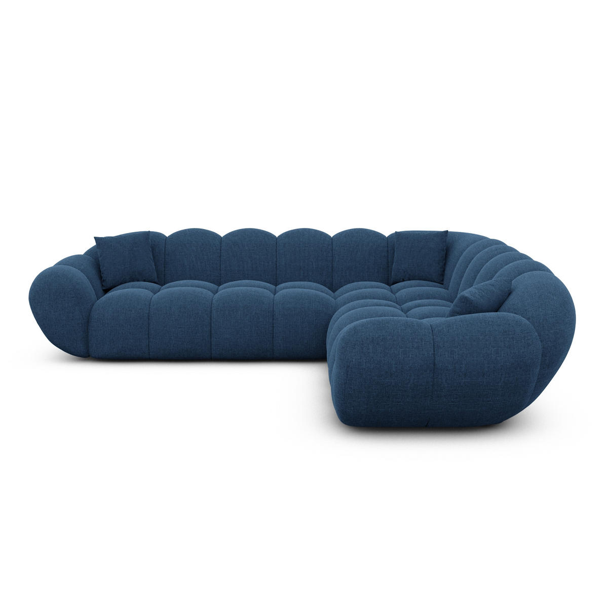 ECKSOFA Liva Dunkelblau Strukturstoff - Dunkelblau, Textil (258/258cm) - VAROYAL