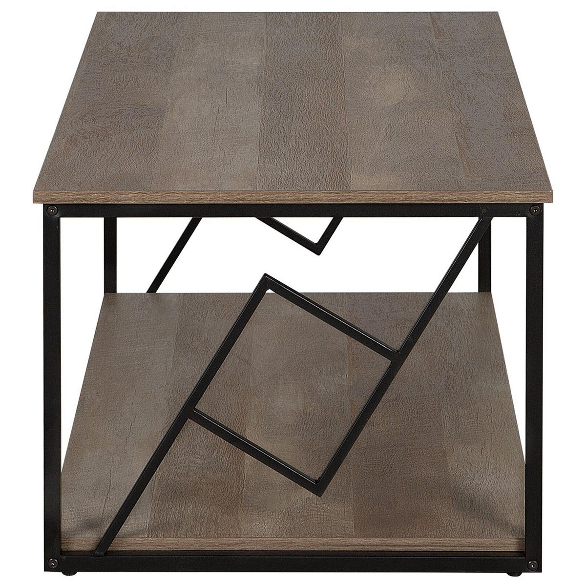 COUCHTISCH dunkler Holzfarbton rechteckig 60/120 cm Forres - Dunkelbraun/Schwarz, Holzwerkstoff (60/120/46cm) - Beliani