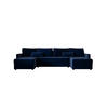 ECKSOFA MOS U BIS Itaka 11 mit Schlaffunktion - Dunkelblau, Textil (285/85/140cm) - Bedante