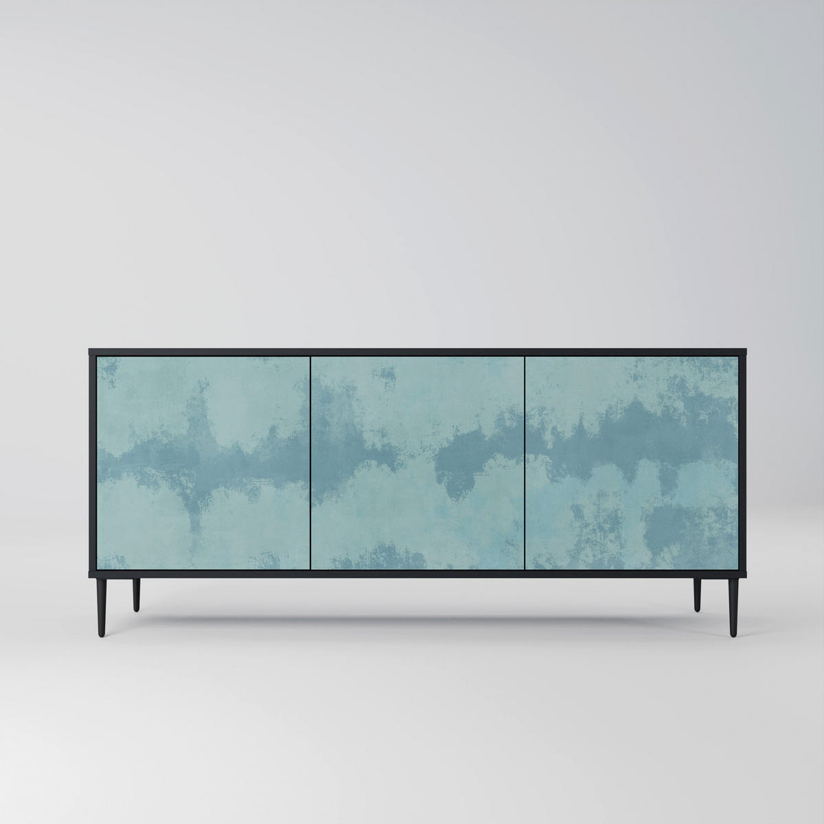 SIDEBOARD SKY WASH, Eicheneffekt, 164,5x42x77,5 cm, 3 Türen - Eichefarben/Buchefarben, Holzwerkstoff/Buchenholz (164.5/77.5/42cm) - SpaceRebels