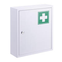 MEDIZINSCHRANK - Weiß, Metall (31.5/36/10cm) - Relaxdays