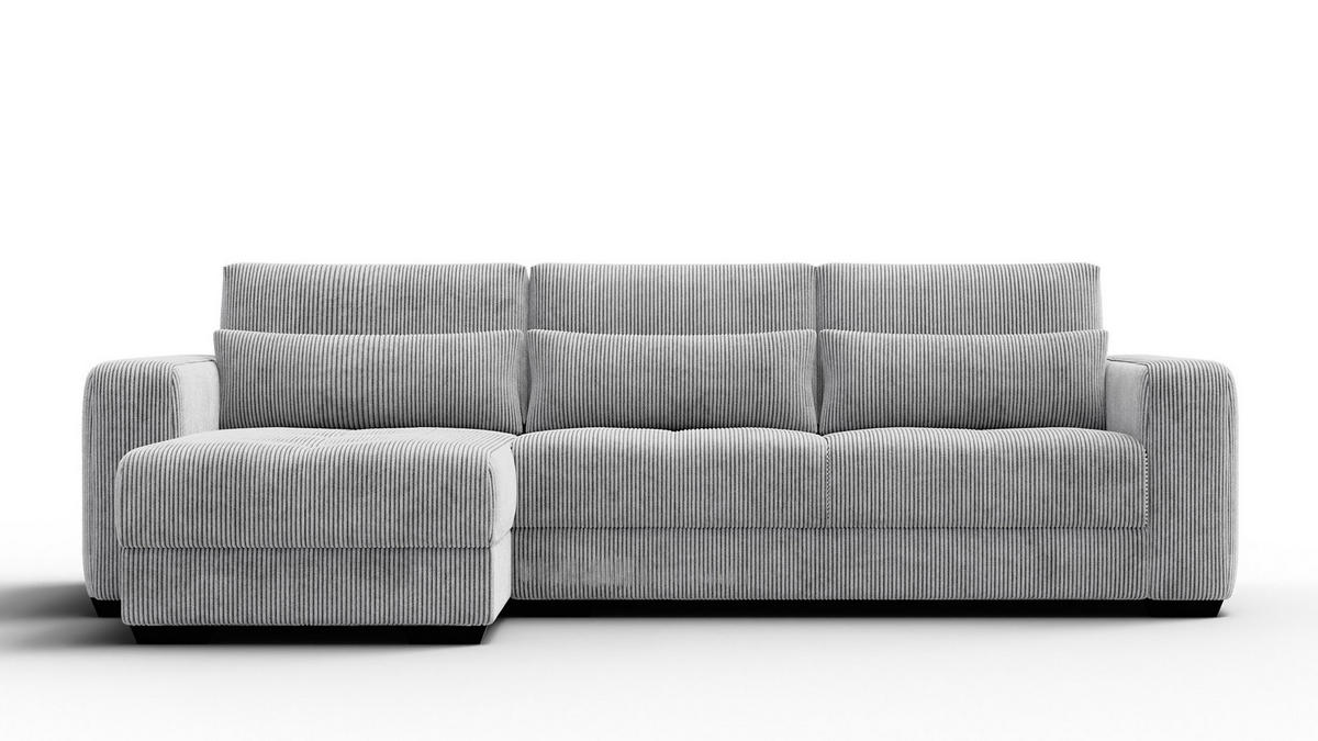 ECKSOFA OLI 4-Sitzer links, hellgrau - Hellgrau, Holz/Textil (295/172cm) - Courtois Laville