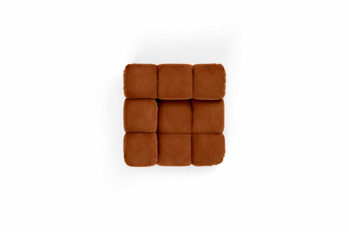 ECKMODUL, Für Modulares System, Stoff Salvador, Braun, Selia - Braun, Holz (95/70/95cm) - Kaiser Möbel