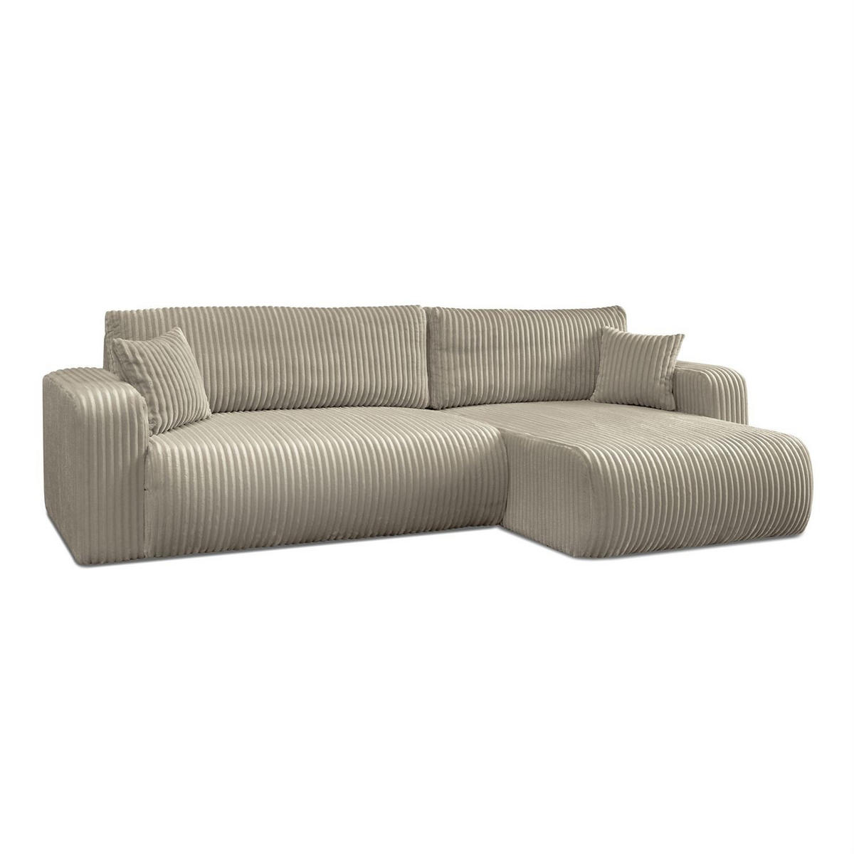Ecksofa PRESTIGE SOFT mit Schlaffunktion und Bettkasten, Tilia 08 - Beige, Textil (277/143cm) - Lookway
