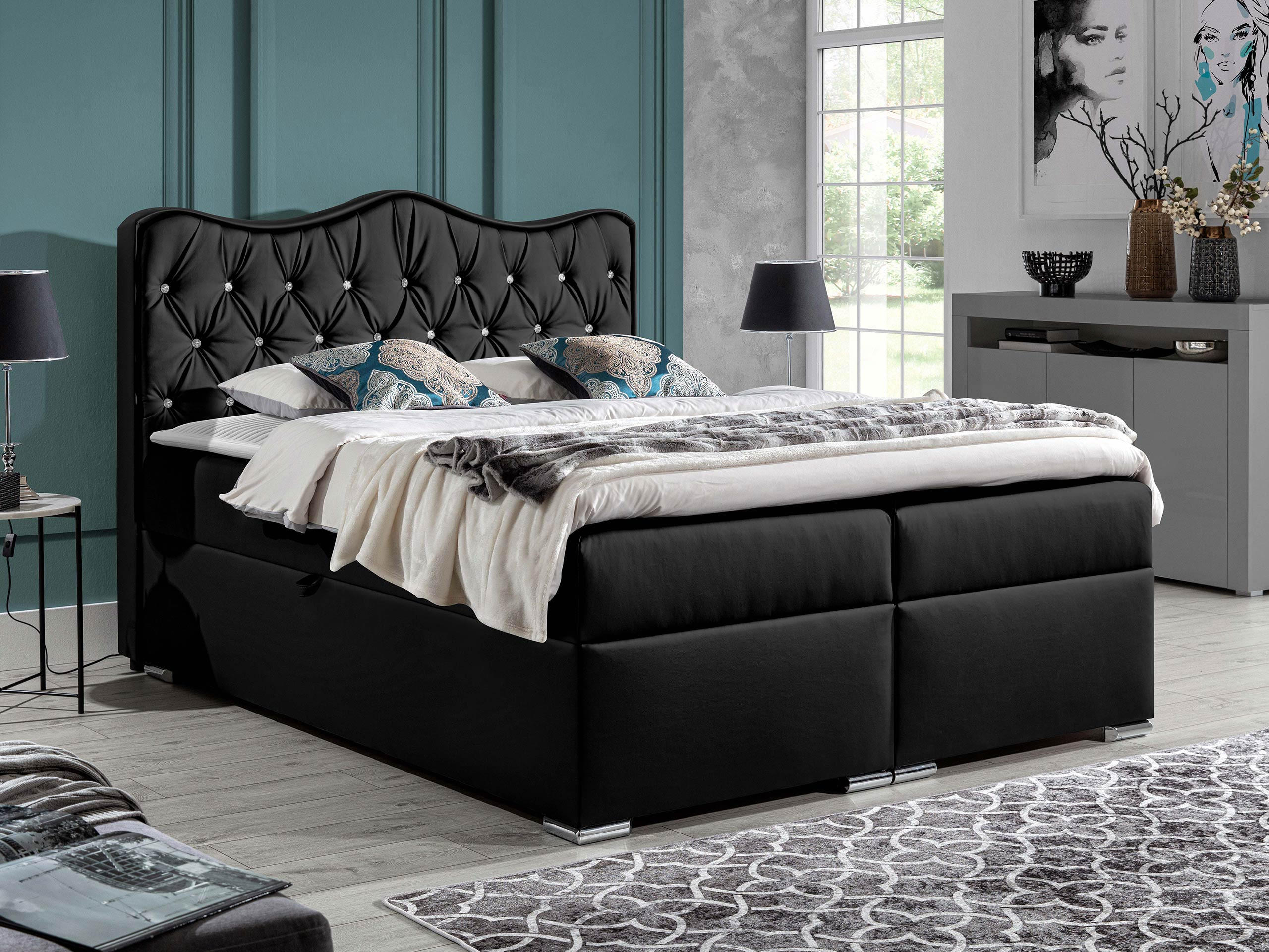 BOXBETT Sultan - Schwarz, Holz (140/200cm) - MIRJAN24