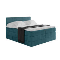 BOXSPRINGBETT mit Matratze H3|H4 und Lattenrost - TOLO KING 180x200 Cord - Blau - Blau, Holzwerkstoff (180/200cm) - ALTDECOR