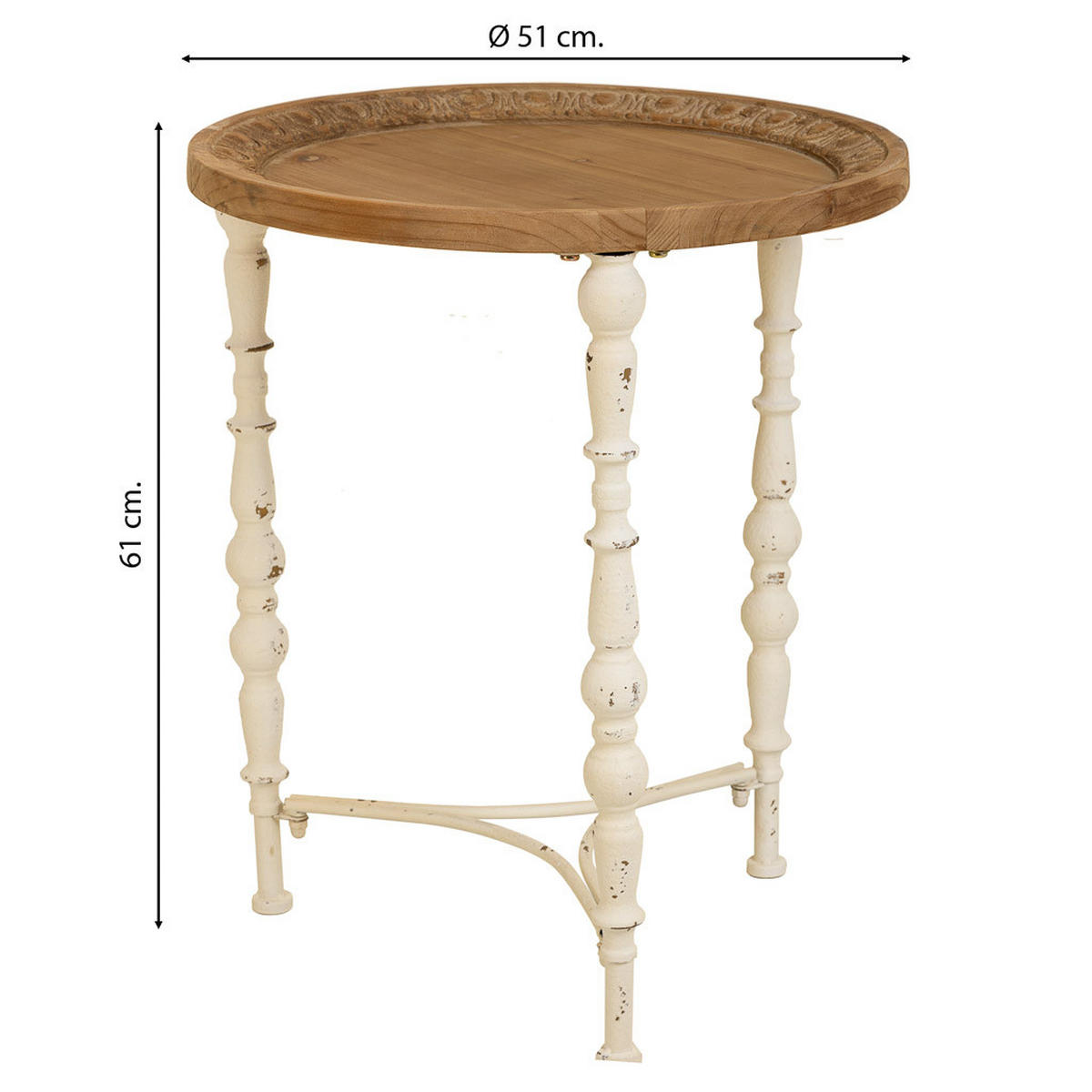 TISCH aus Holz, braun, 51x61cm - Braun, Holz (51/51/61cm) - Wanderlust