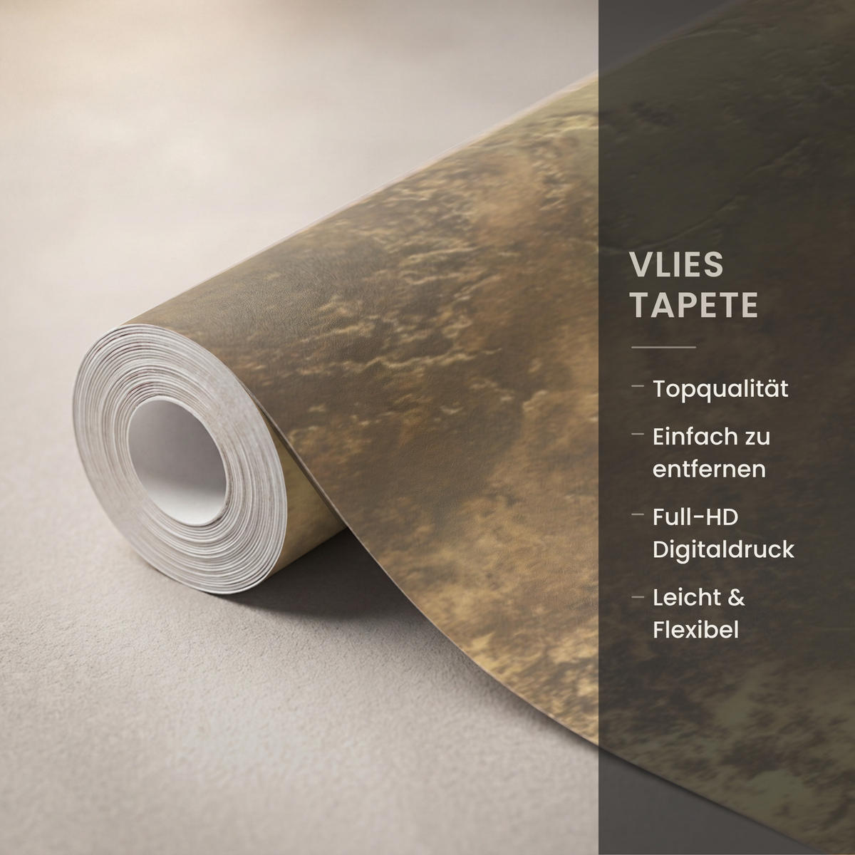 TAPETE - Antik - Metallic-Look - Gold - 280x240 cm - Messingfarben, Papier (280/240cm) - OnlyWow