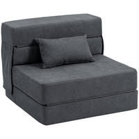 3 in 1 Schlafsessel, klappbares Schlafsofa mit Bettfunktion, Lendenkissen, Grau - Dunkelgrau, Kunststoff (80/15/210cm) - HOMCOM