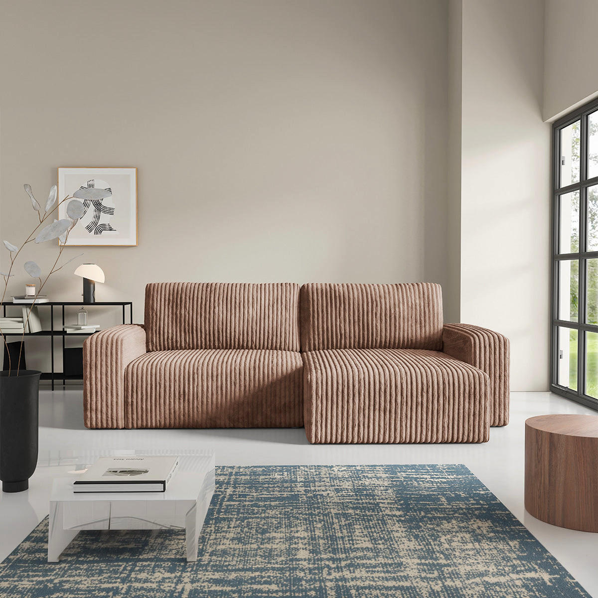 ECKSOFA Angela 3 Sitzplätze Hellbraun - Braun, Holz (252/149cm) - Petits-meubles